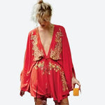 Bohemian V-neck Embroidered Dress