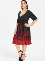 Bold Curves: The Shirred Graphic Plus-Size Dress