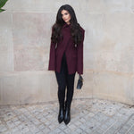 Burgundy Cross Placket Blazer
