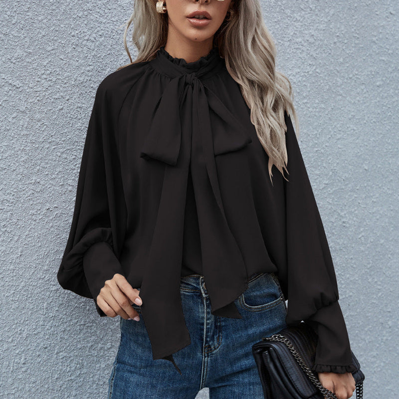 Chic Long Puff Sleeve Loose Blouse