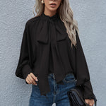Chic Long Puff Sleeve Loose Blouse