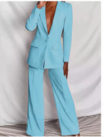 Chic Blazer and Straight-Leg Pant Set