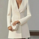 Chic V-neck Suit-style Mini Dress