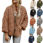 Zip-up Stand Collar Coat With Pockets