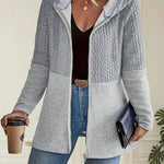 Ripple-Panel Loose Hooded Jacket