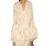 Floral Lantern Sleeve Maxi Dress
