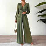 Elegant V-Neck Cross Tie Jumpsuit