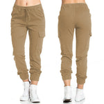 The Ultimate Utility: Women’s Elastic Waist String Side Pocket Pants - brown