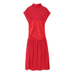 Chiffon Splicing Midi Dress