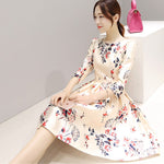 Mid-Length Dress with Three-Quarter Sleeves