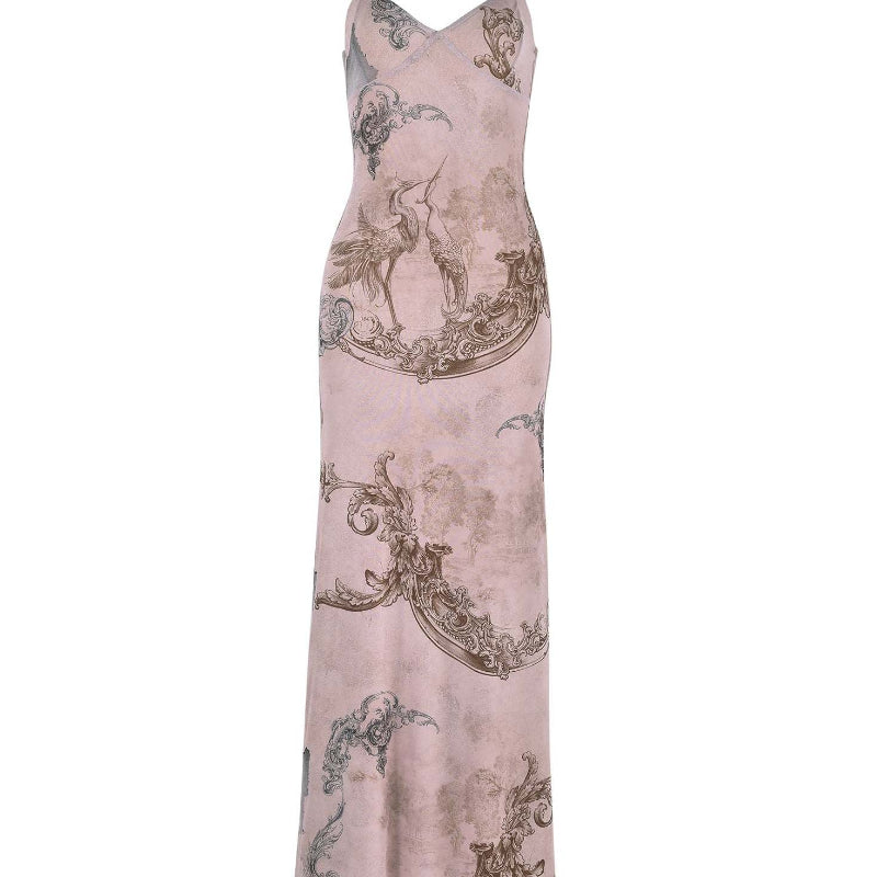 Suspender Skirt Vacation Beach Long Dresses - pink