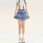 Casual Sweet Denim Mini Skirt