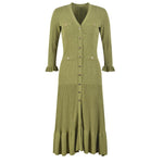 Green Knitted Sweater Dresses