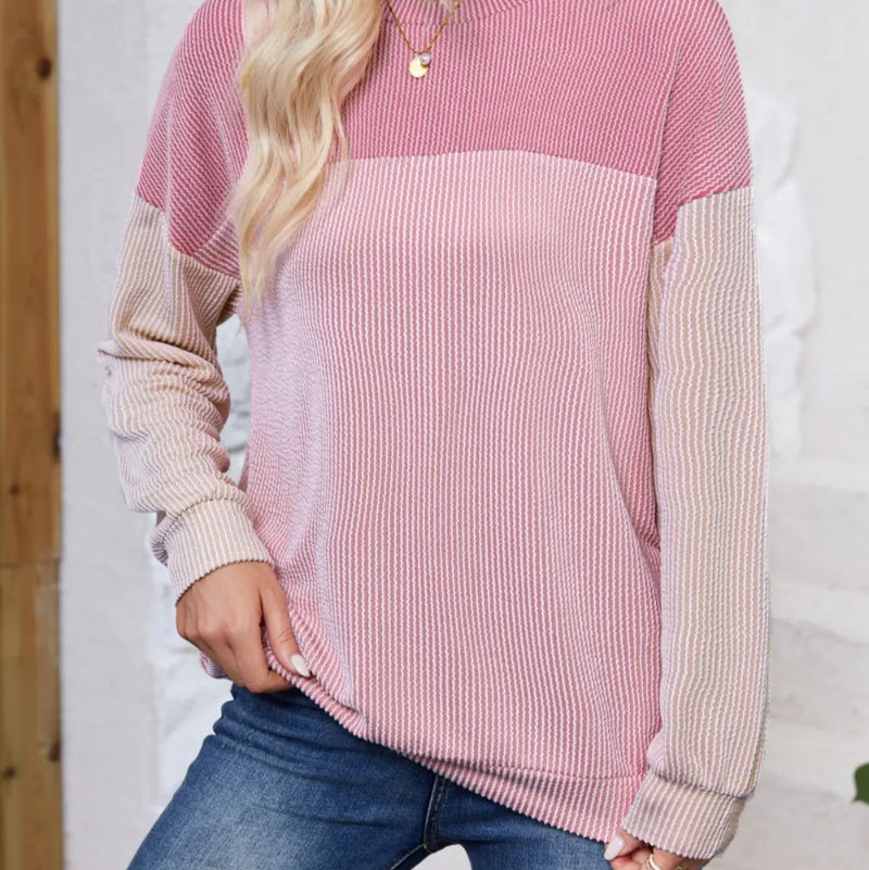 Round Neck Long Sleeve Sweatshirt - Runwayfashionista.com