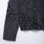 Hollow Bead Knitted Sweater