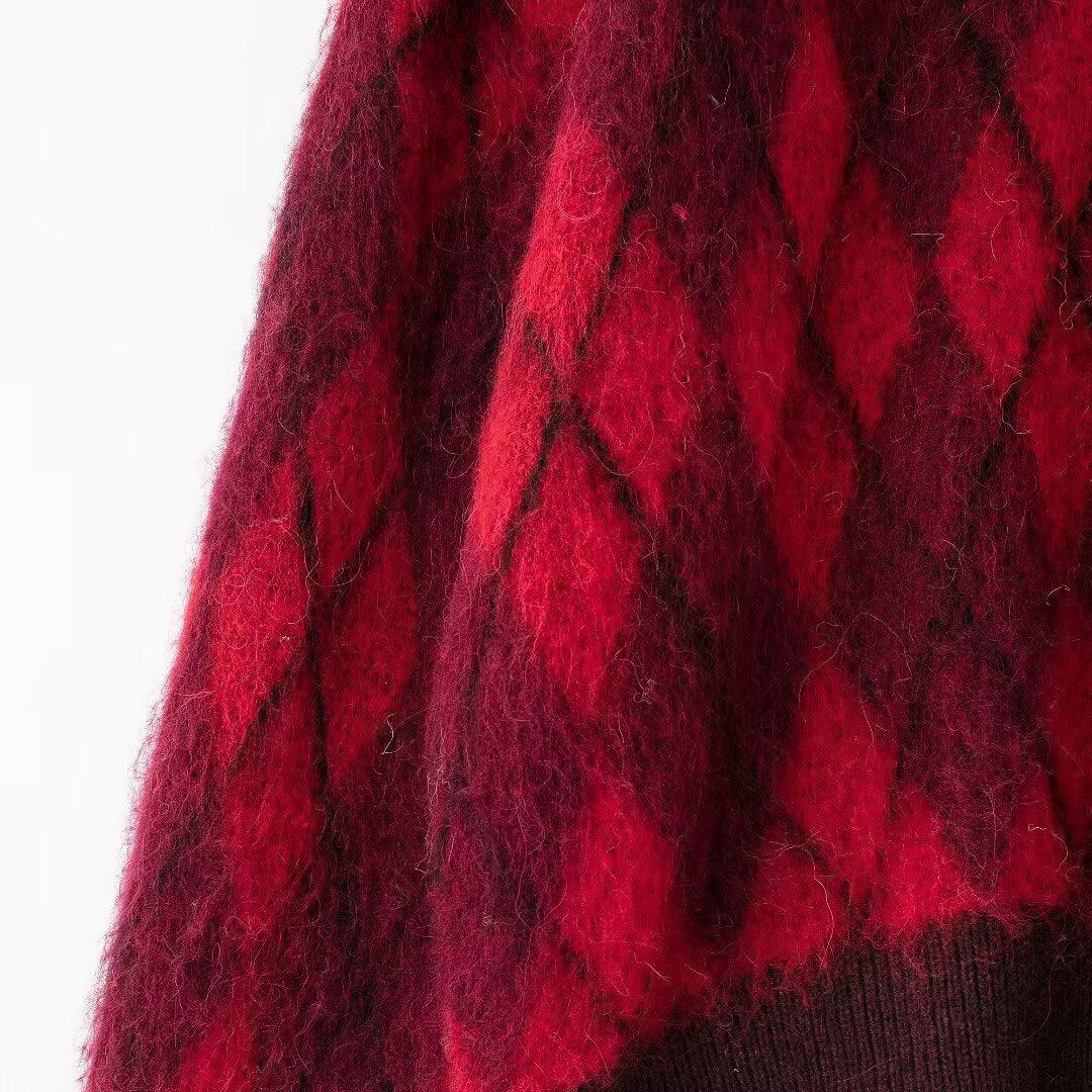 Versatile diamond pattern sweater