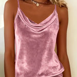 Velour Sleeveless Tops - pink