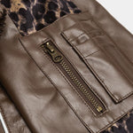 Leopard Print PU Jacket