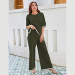 Knitted Sweater Wide Leg Pants Set - runwayfashionista.com
