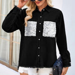 Raw Hem Button Up Long Sleeve Denim Jacket -runwayfashionista.com