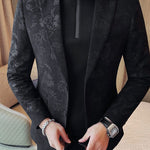Slim Fit Floral Print Casual Blazer