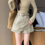 Casual PU Leather Mini Skirt