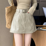 Casual PU Leather Mini Skirt