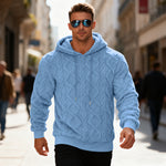 Plush Long-sleeved Pullover Fleece Hoodie - light blue