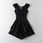 One-Shoulder Elastic WaistRomper - runwayfashionista.com