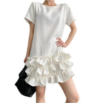 Hepburn Style Ruffle Edge Dress