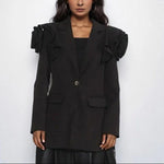 Long sleeve temperament blazer - runwayfasionista.com