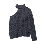Hollow Bead Knitted Sweater