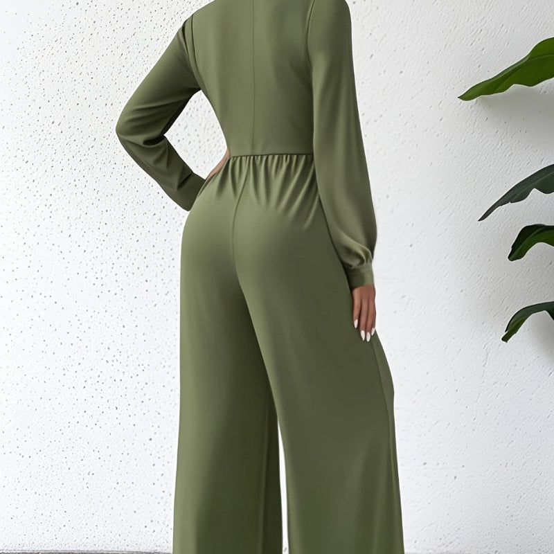 Elegant V-Neck Cross Tie Jumpsuit