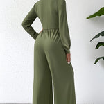 Elegant V-Neck Cross Tie Jumpsuit