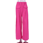 The Power Move: Rose Red Cotton-Linen Wide Leg Pants