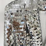 Silver Sequin Blazer & Flared Trouser Suit