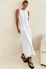 Contrast Stitching Maxi Tank Dress