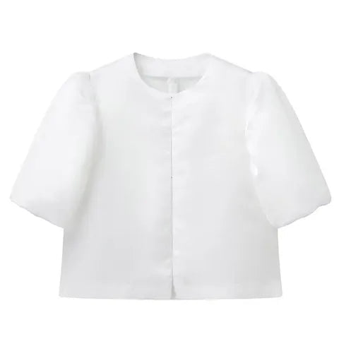 Elevate Your Daily Wardrobe: The Puff Sleeve Perfection - white