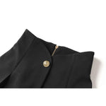 Black high waisted A-line skirt