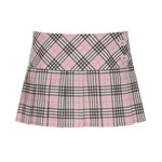 Edgy & Chic: The Pink Plaid Pleated Mini Skirt You Need!