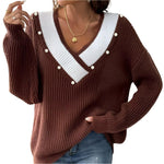V-neck loose sweater -runwayfashionista.com