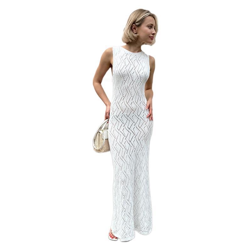 Openwork Sleeveless Maxi Dress