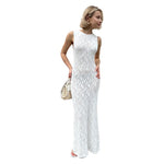 Openwork Sleeveless Maxi Dress