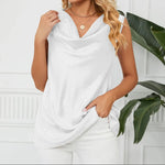 Solid Cowl Neck Top - runwayfashionista.com