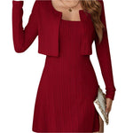 Long sleeve cropped cardigan and cami set -runwayfashionista.com