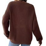 V-neck loose sweater -runwayfashionista.com