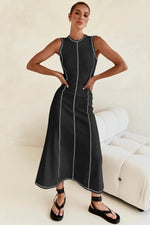 Contrast Stitching Maxi Tank Dress