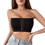 Buttoned Tube Top - runwayfashionista.com