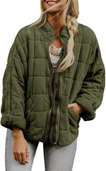 Zip-up Stand Collar Coat With Pockets