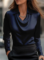 Elegant Long-Sleeve Commuter Blouse